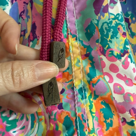 Folks Mens Multicolor Colorful Miami Tropical Swim Trunks 4” inseam Shorts Large - Picture 2 of 11
